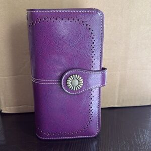 SENDEFN Purple Leather Wallet